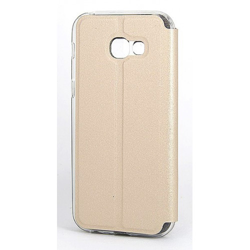Золотой кожаный чехол-книжка Cover Open с магнитной полоской для приема звонков на Samsung Galaxy A5 2017 
