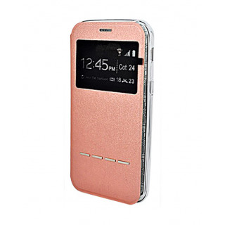 Розовый кожаный чехол-книжка Cover Open с магнитной полоской для приема звонков на Samsung Galaxy A5 2017 