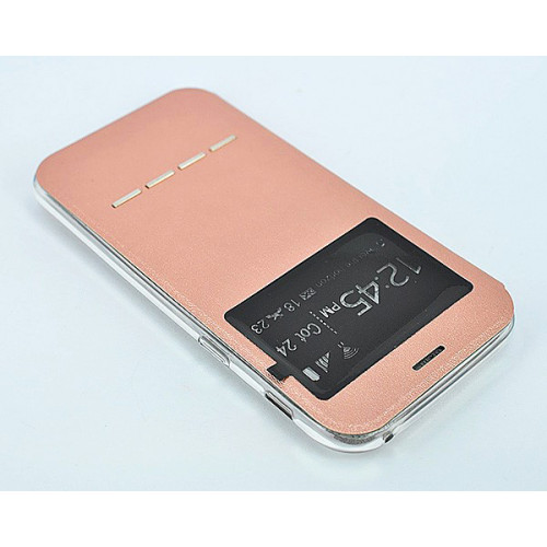 Розовый кожаный чехол-книжка Cover Open с магнитной полоской для приема звонков на Samsung Galaxy A5 2017 