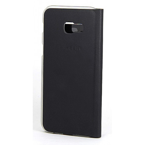 Черный кожаный интерактивный чехол  Flip Cover Open для Samsung Galaxy A5 2017