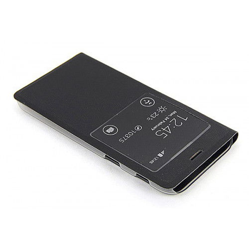 Черный кожаный интерактивный чехол  Flip Cover Open для Samsung Galaxy A5 2017