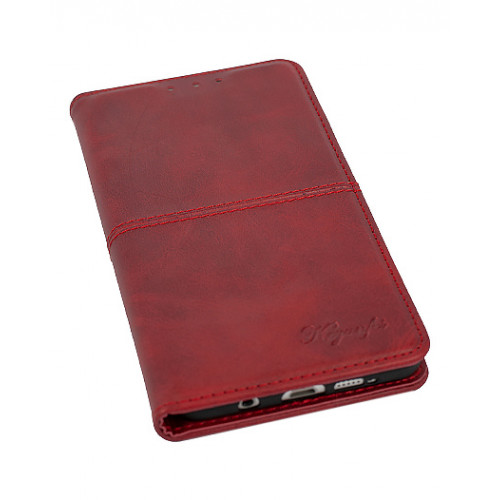 Красный дизайнерский кожаный чехол-книжка для Samsung Galaxy A5 2016 года с отделом для пластиковых карт