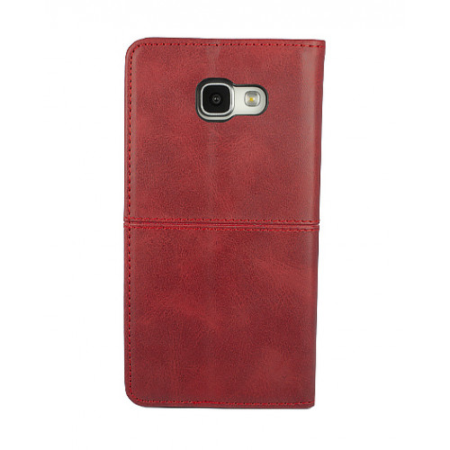 Красный дизайнерский кожаный чехол-книжка для Samsung Galaxy A5 2016 года с отделом для пластиковых карт