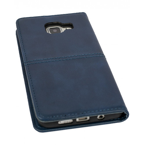 Синий дизайнерский кожаный чехол-книжка для Samsung Galaxy A5 2016 года с отделом для пластиковых карт