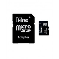 Карта памяти MicroSD 32GB Mirex Class 10 + SD Adapter