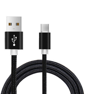 Черный кабель USB Type-C длина 1 метр