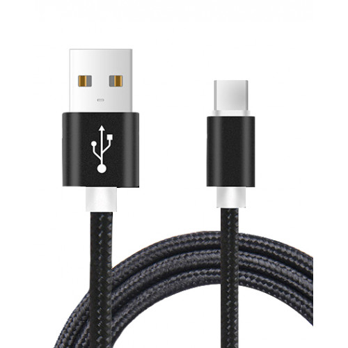 Черный плетеный кабель micro USB длина 2 метра