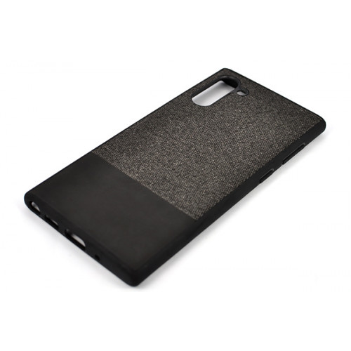 Фирменный дизайнерский силиконовый бампер с тканевым покрытием для Samsung Galaxy Note 10 (N970) 