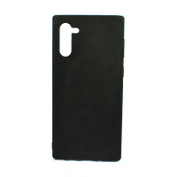 Защитный фирменный премиум чехол Alcantara для Samsung Galaxy Note 10 (N970) черного цвета