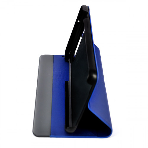 Ярко-синий чехол Clear View Standing для Samsung Galaxy S10 Plus с интерактивной полосой