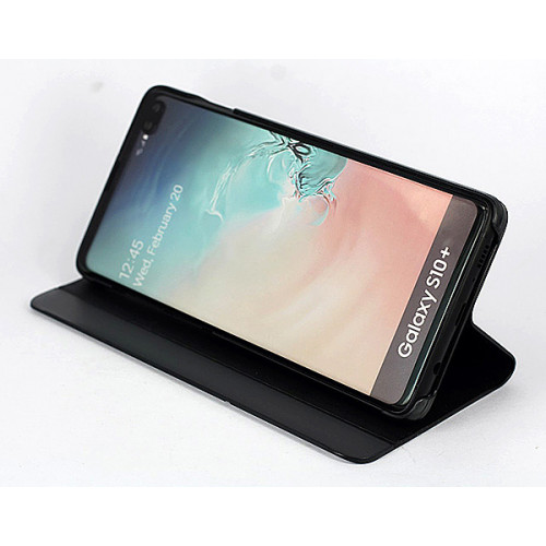 Черный чехол Clear View Standing для Samsung Galaxy S10 (G973) с интерактивной полосой