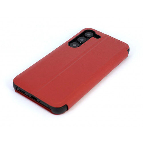 Кожаный чехол Clear View Standing для Samsung Galaxy S23 (SM-S911) красный