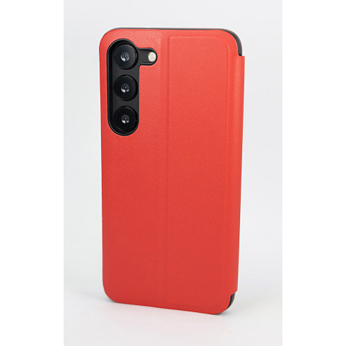 Кожаный чехол Clear View Standing для Samsung Galaxy S23 (SM-S911) красный