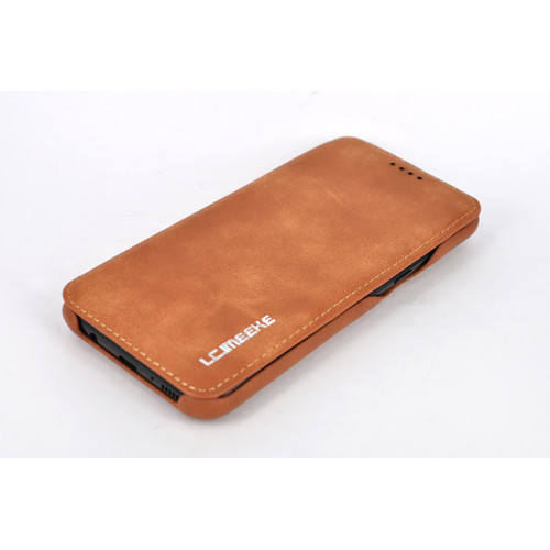 Фирменный коричневый кожаный премиум чехол-книжка для Samsung Galaxy S8 с отделом для пластиковых карт