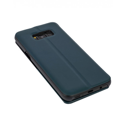 Кожаный чехол Clear View Standing для Samsung Galaxy S8 темно-зеленый