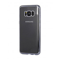 Силиконовый дизайнерский чехол Clear View на Samsung Galaxy S8 черного цвета