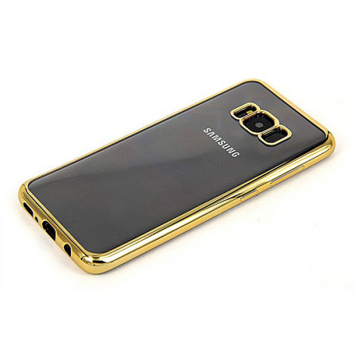 Силиконовый дизайнерский чехол Clear View на Samsung Galaxy S8 золотого цвета
