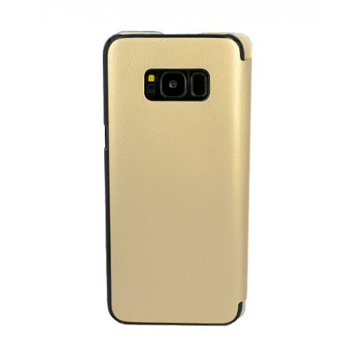 Чехол из кожи Clear View Standing для Samsung Galaxy S8 золотой