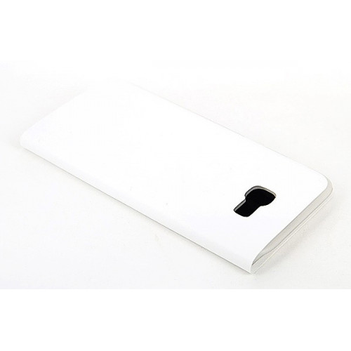 Фирменный кожаный чехол-книжка Flip Cover Open на Samsung Galaxy A5 2017 белого цвета