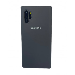 Фирменный бампер Silicon Silky And Soft-Touch Finish для Samsung Galaxy Note 10 Plus серого цвета