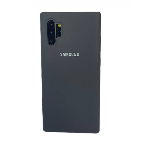 Фирменный бампер Silicon Silky And Soft-Touch Finish для Samsung Galaxy Note 10 Plus (N975) серого цвета