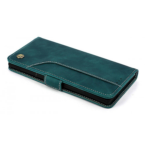 Зеленый кожаный премиум чехол-книжка для Samsung Galaxy Note 10 Plus с отделом для пластиковых карт 