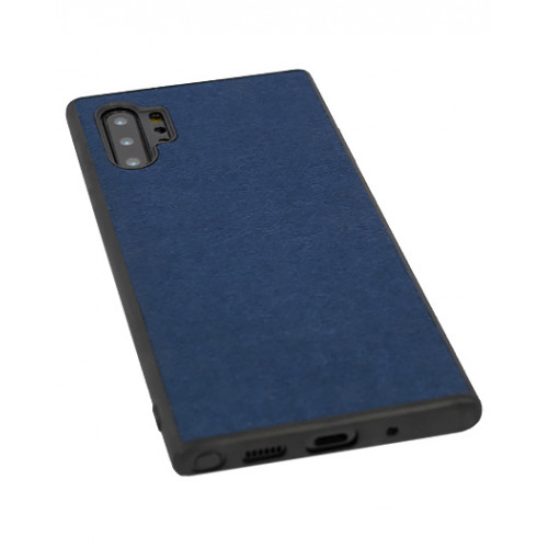 Защитный премиум чехол Alcantara для Samsung Galaxy Note 10 Plus синего цвета
