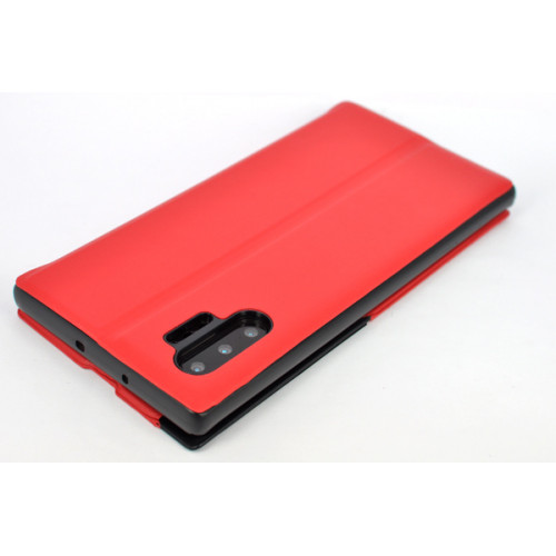 Кожаный чехол Clear View Standing для Samsung Galaxy Note 10 Plus красный