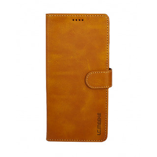 Фирменный кожаный коричневый чехол для Samsung Galaxy Note 20 Ultra с магнитной застежкой и отделом для пластиковых карт