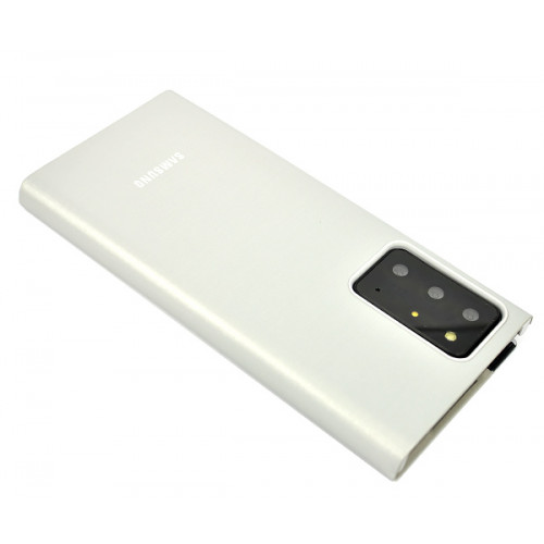Серебряный чехол Clear View Standing для Samsung Galaxy Note 20 Ultra (N985) с интерактивной полосой