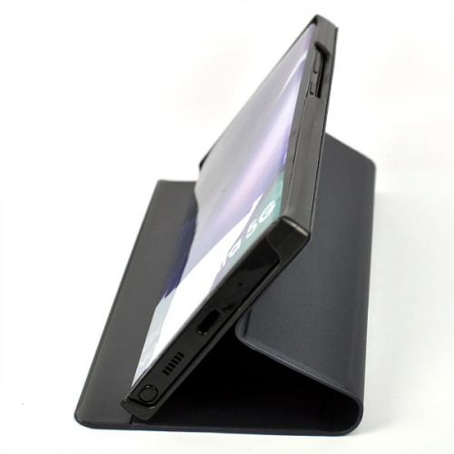Темно-синий чехол Clear View Standing для Samsung Galaxy Note 20 Ultra (N985) с интерактивной полосой