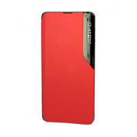 Кожаный чехол Clear View Standing для Samsung Galaxy Note 20 Ultra красного цвета
