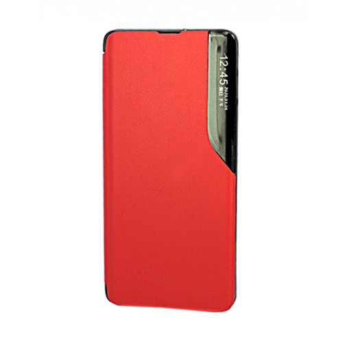 Кожаный чехол Clear View Standing для Samsung Galaxy S23 Ultra (SM-S908U) красный