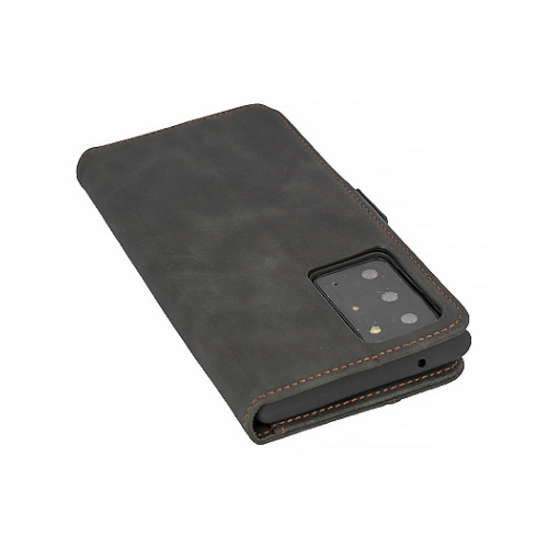 Черный кожаный оригинальный чехол-книжка для Samsung Galaxy Note 20 Ultra (SM-N985F) с отделом для пластиковых карт 