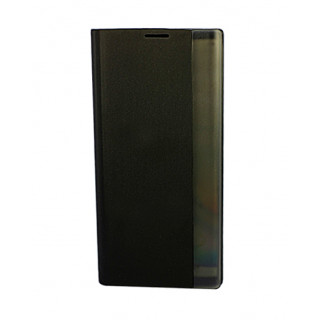 Черный чехол Clear View Standing для Samsung Galaxy S22 Ultra с интерактивной полосой