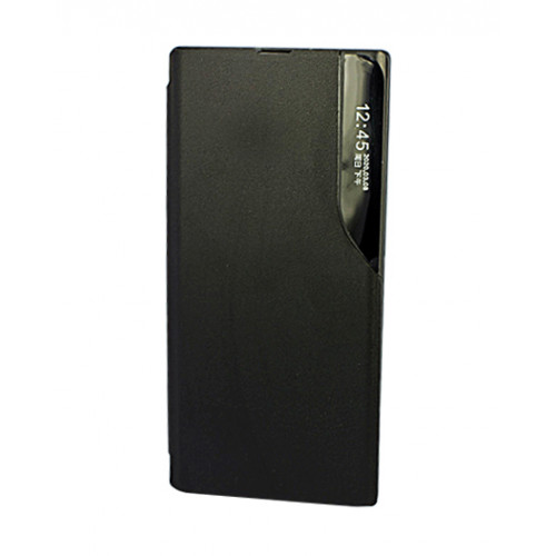 Кожаный чехол Clear View Standing для Samsung Galaxy S23 Ultra (SM-S918) черный