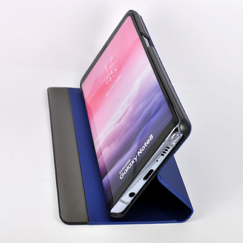 Синий чехол Clear View Standing для Samsung Galaxy Note 8 с интерактивной полосой
