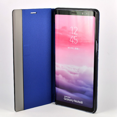 Синий чехол Clear View Standing для Samsung Galaxy Note 8 с интерактивной полосой