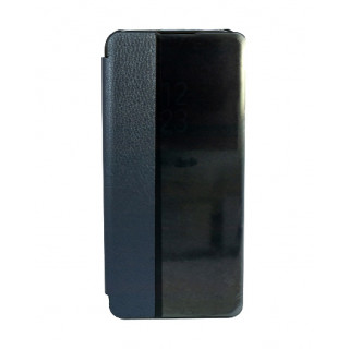 Чехол из кожи Clear View Standing для Samsung Galaxy Note 9 синего цвета с полупрозрачной полосой 