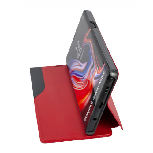 Кожаный чехол Clear View Standing для Samsung Galaxy Note 9 красный