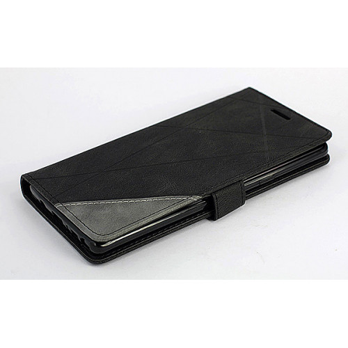 Черный кожаный премиум чехол-книжка для Samsung Galaxy Note 9 с отделом для пластиковых карт 
