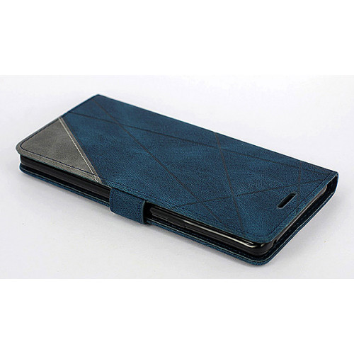 Синий кожаный премиум чехол-книжка для Samsung Galaxy Note 9 с отделом для пластиковых карт 