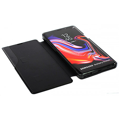 Кожаный чехол Clear View Standing для Samsung Galaxy Note 9 черный