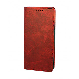 Красный кожаный премиум чехол-книжка для Samsung Galaxy Note 9 с отделом для пластиковых карт и магнитной крышкой