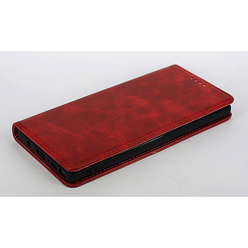 Красный кожаный премиум чехол-книжка для Samsung Galaxy Note 9 с отделом для пластиковых карт