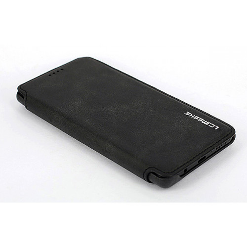 Черный кожаный премиум чехол-обложка для Samsung Galaxy Note 9 с отделом для пластиковых карт