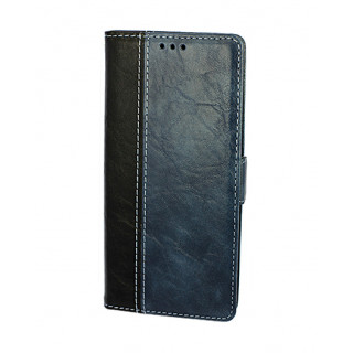 Синий кожаный чехол-книжка для Samsung Galaxy Note 9 с отделом для пластиковых карт и магнитной застежкой