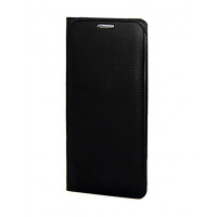Кожаный фирменный чехол Flip Wallet для Samsung Galaxy Note 9 черного цвета с отделом для пластиковых карт