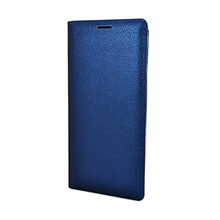Кожаный фирменный чехол Flip Wallet для Samsung Galaxy Note 9 синего цвета с отделом для пластиковых карт
