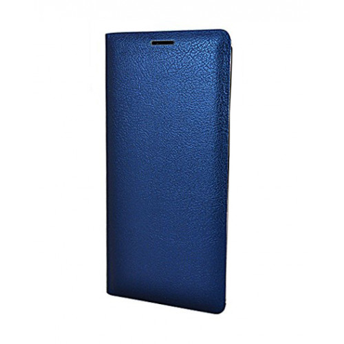 Кожаный фирменный чехол Flip Wallet для Samsung Galaxy Note 9 синего цвета с отделом для пластиковых карт